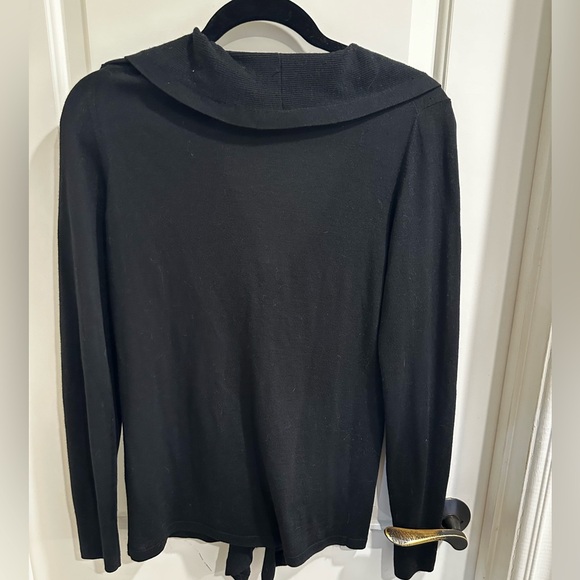 Elie Tahari silk/cashmere black ruffle sweater - Picture 2 of 4